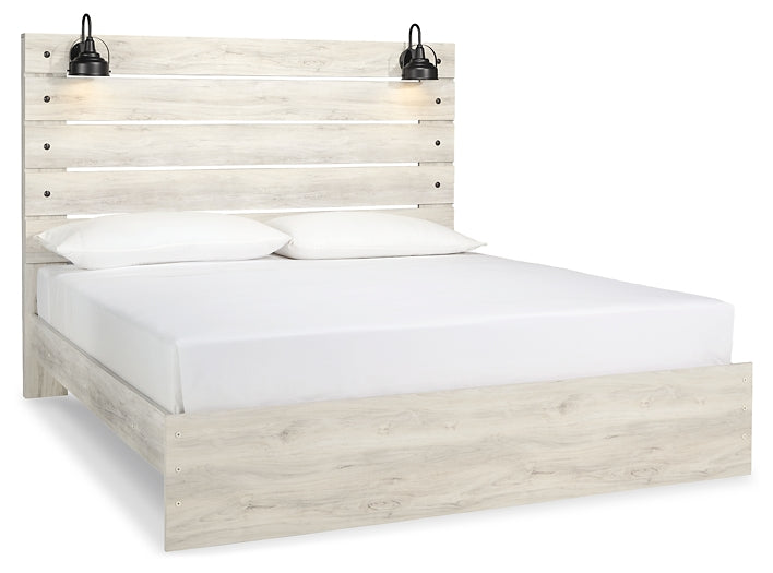 Cambeck Panel Bed With Mirrored Dresser And Chest