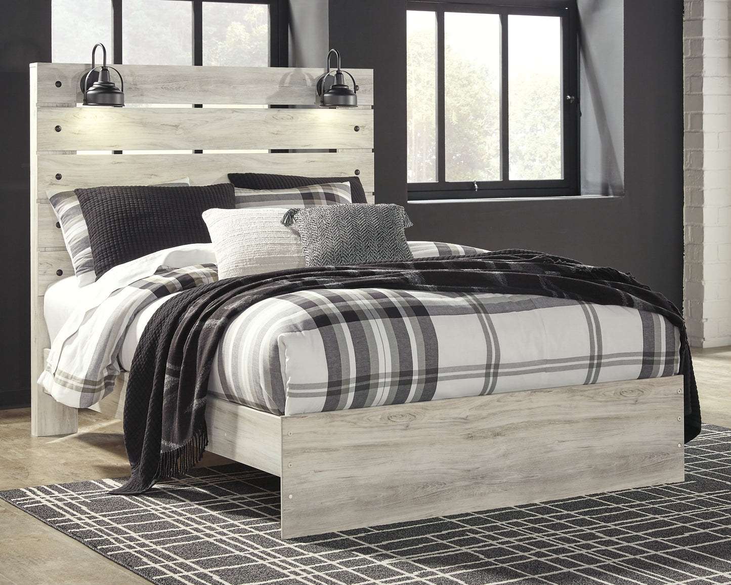 Cambeck Panel Bed With Mirrored Dresser And Chest