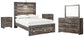 Drystan Full Panel Bed with 2 Storage Drawers with Mirrored Dresser and 2 Nightstands