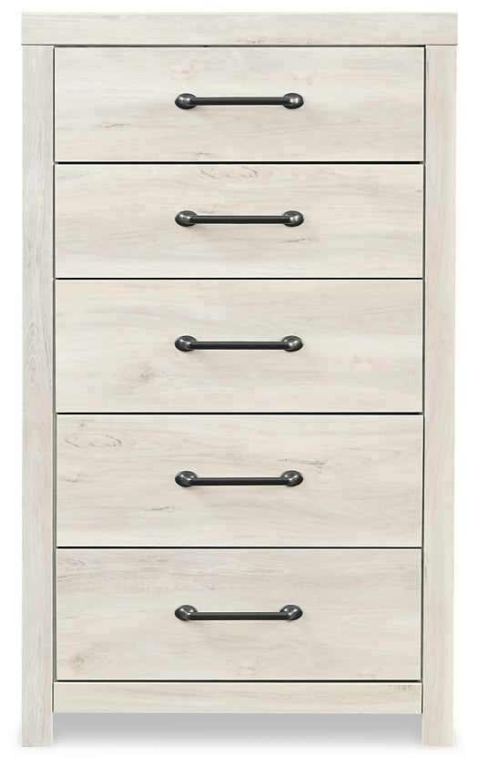Cambeck King Panel Bed with 4 Storage Drawers with Mirrored Dresser, Chest and Nightstand