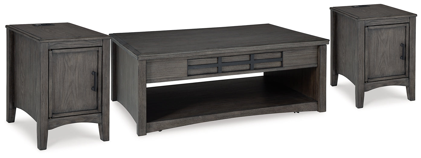 Montillan Coffee Table with 2 End Tables