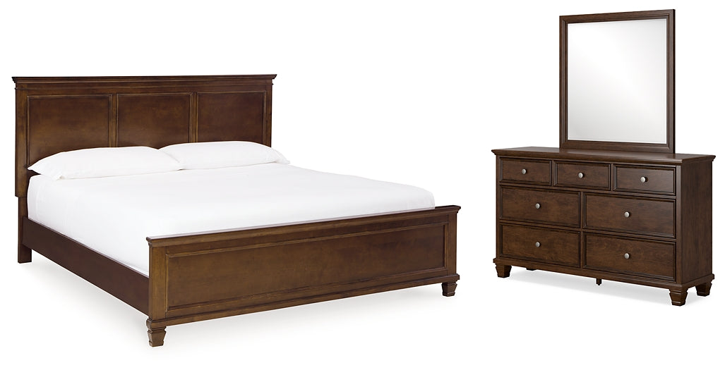 Danabrin King Panel Bed with Mirrored Dresser