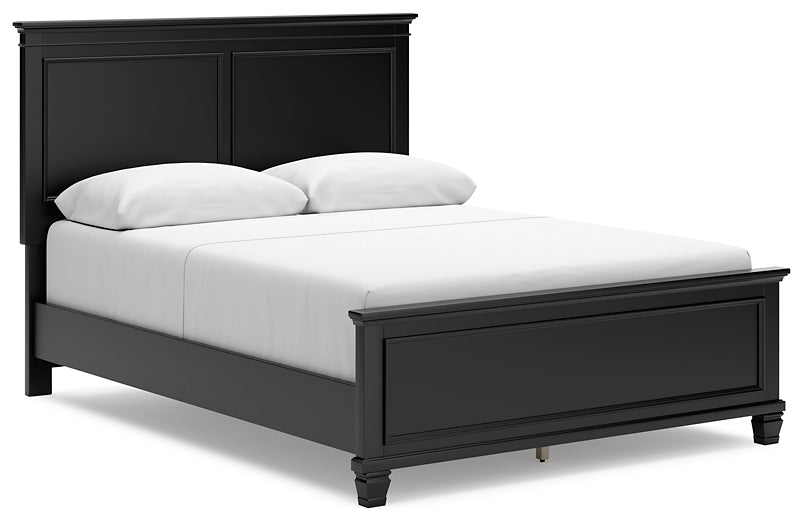 Lanolee Queen Panel Bed with Mirrored Dresser, Chest and 2 Nightstands