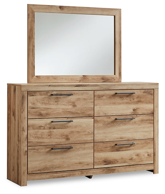 Hyanna Full Panel Bed with Mirrored Dresser and Chest